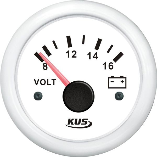 KUS Voltmeter 12V weiss