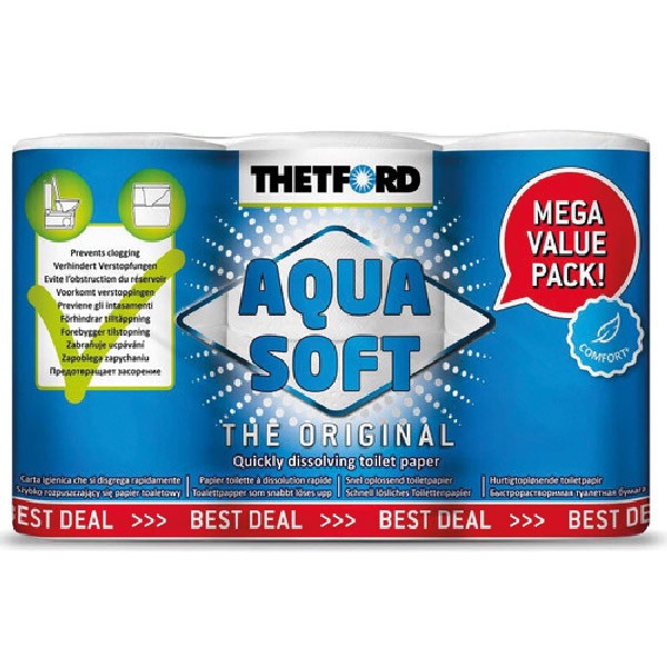 Aqua Soft Toilettenpapier 6 Rolle