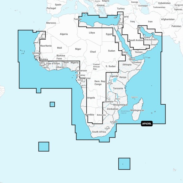 Navionics+ AF630L Afrika ohne Nordwestküste, Madagaskar, Naher Osten, Arabische Halbinsel