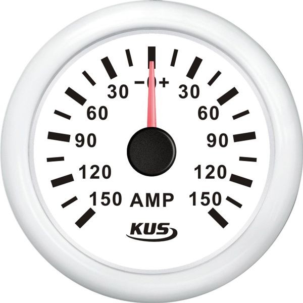 KUS Amperemeter mit Shunt 150A 12/24V weiss