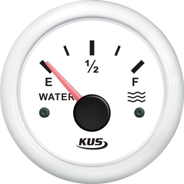 KUS Tankanzeige Wasser 0-190Ohm 12/24V weiss