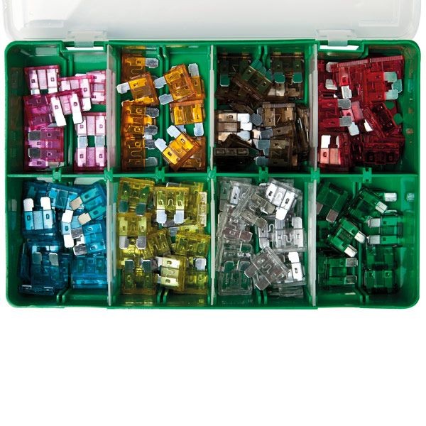Sicherungs-Sortiment 130 Stück in Plastikbox 4-30 A