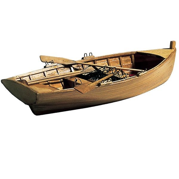 Bootsmodell Deko Ruderboot Holz 30x10 cm