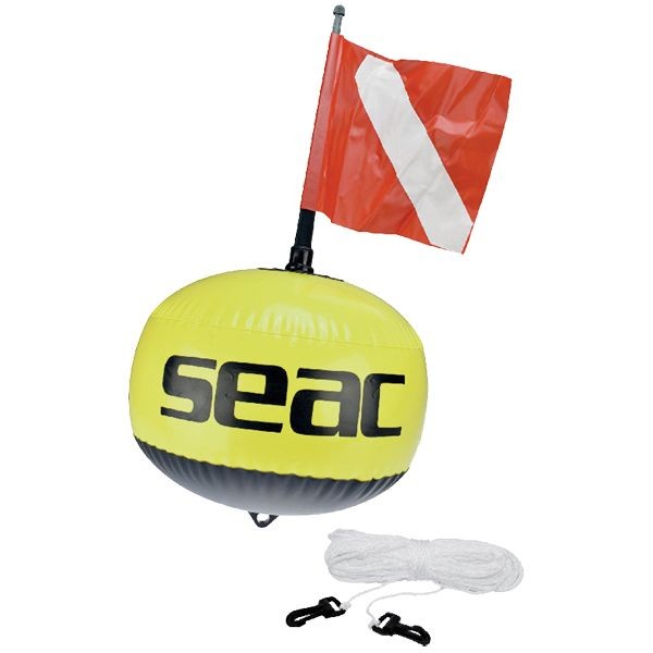 SEAC Taucherboje mit Flagge und Leine L=25m