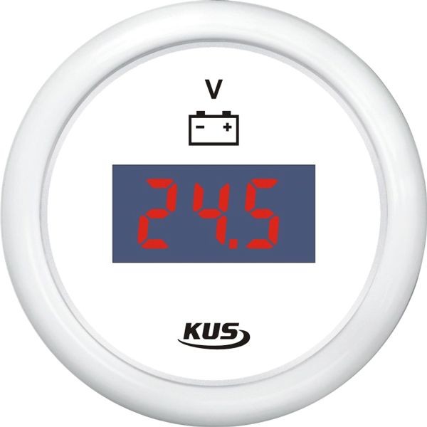 KUS digitales Voltmeter 9-32V 12/24V weiss