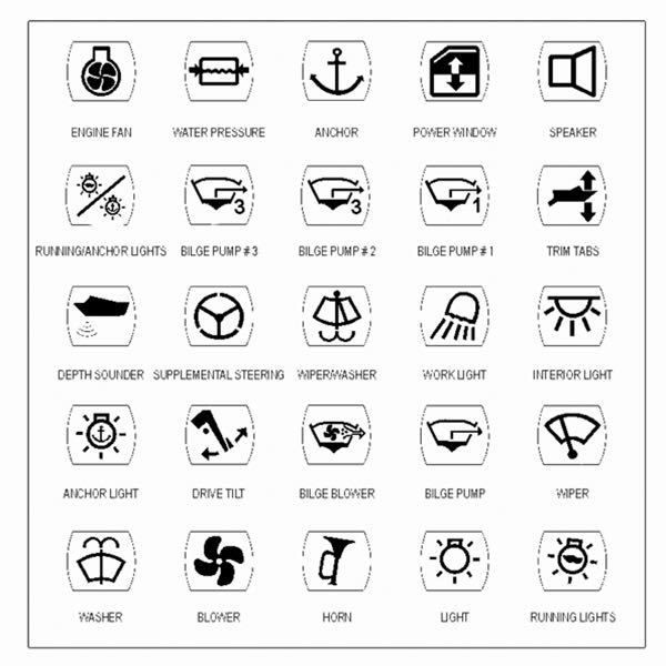 Beschriftungsetiketten mit Symbolen