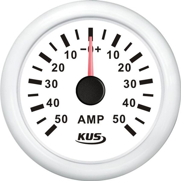KUS Amperemeter mit Shunt 50A 12/24V weiss