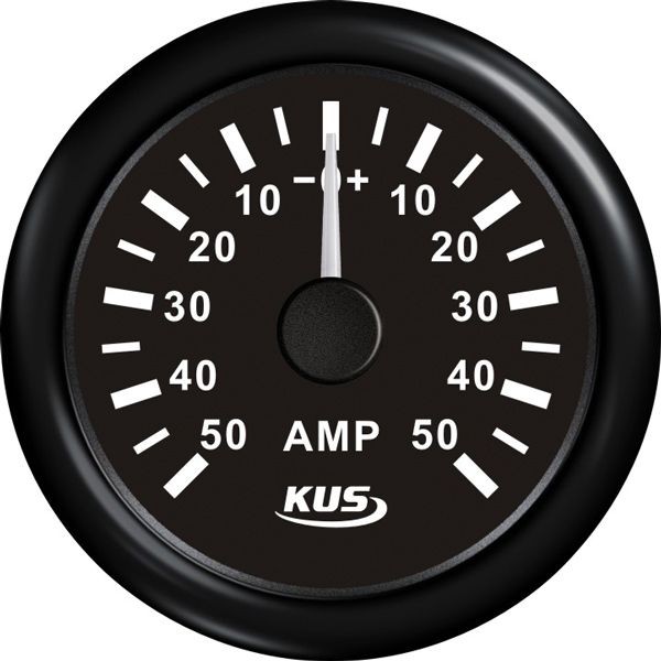 KUS Amperemeter mit Shunt 50A 12/24V schwarz