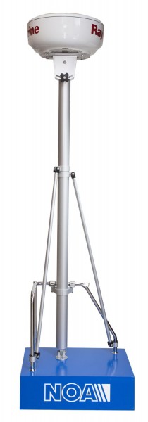 NOA Radarmast D=80mm L=2100mm mit 2 Stagen L=1500mm und verstellbarer Montageplatte