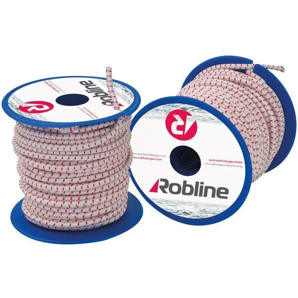 Robline Gummileine D=4mm L=10m Karton mit 10 Rollen schwarz/rot/weis