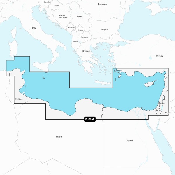 Navionics+ EU016R Mittelmeer Afrika Nordküste, Türkei Südküste, Zypern, Syrien, Libanon, Israel